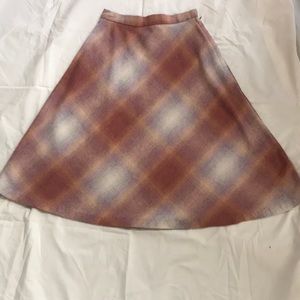 Vintage 1970’s Plaid A-Line Skirt Size Small